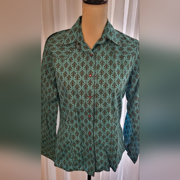 Rockies western pearlized snap button shirt size med - Picture 4 of 8